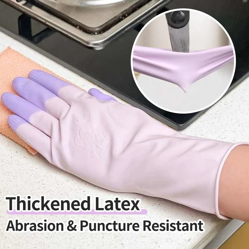Latex Cleaning Gloves Non Slip Grip Waterproof Reusable for Dish Washing Kitchen Bathroom Household and Laundry Chores