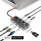 Basix USB C HUB 4K 30Hz Type C to HD-MI DP VGA Gigabit Ethernet USB 3.0 PD 100W Adapter For Macbook Air Pro M2 M1 PC Accessories