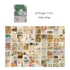 8 Style100Pcs/book Memo Material Paper Vintage Artistic Character Message Card Beautiful Flowers European Style DIY Hand Account