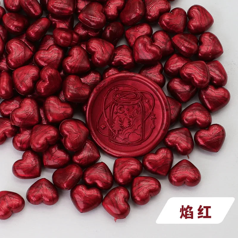 100pcs Heart-Shaped Sealing Wax Beads for Wax Seal Stamp, Great For Embellishment Of Card Envelope, Wedding Invitation
