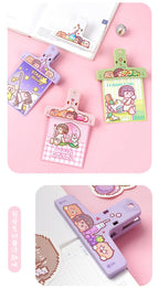 Cute Cartoon ABS Paper Clipper Bookmark Binder Multicolor Office Accessories Document Clip School Supplies Kawaii Stationery