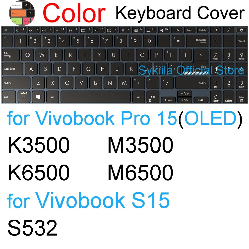 Keyboard Cover for ASUS Vivobook 15 Pro 15X OLED GO S S15 N6506 S5507 S5506 M5506 X1505 M1505 K3504 Silicone Protector Skin Case