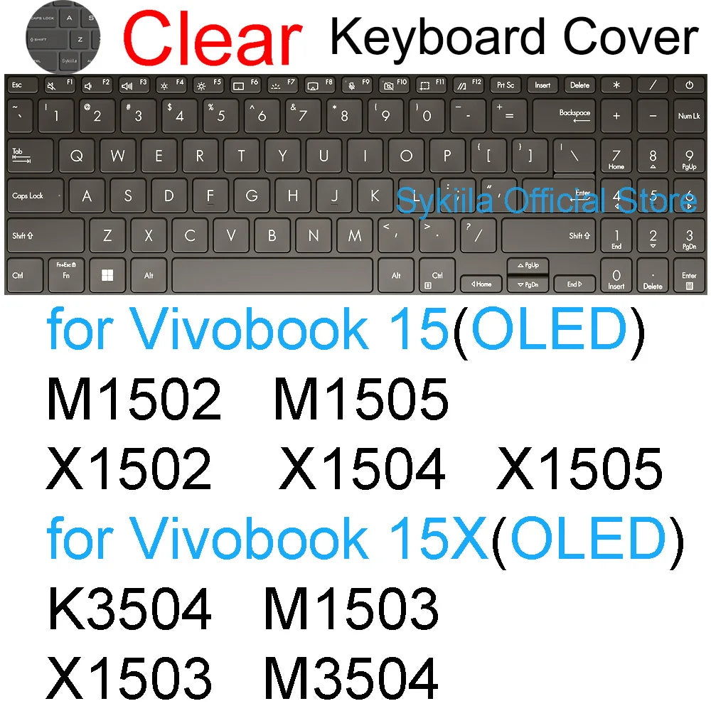 Keyboard Cover for ASUS Vivobook 15 Pro 15X OLED GO S S15 N6506 S5507 S5506 M5506 X1505 M1505 K3504 Silicone Protector Skin Case