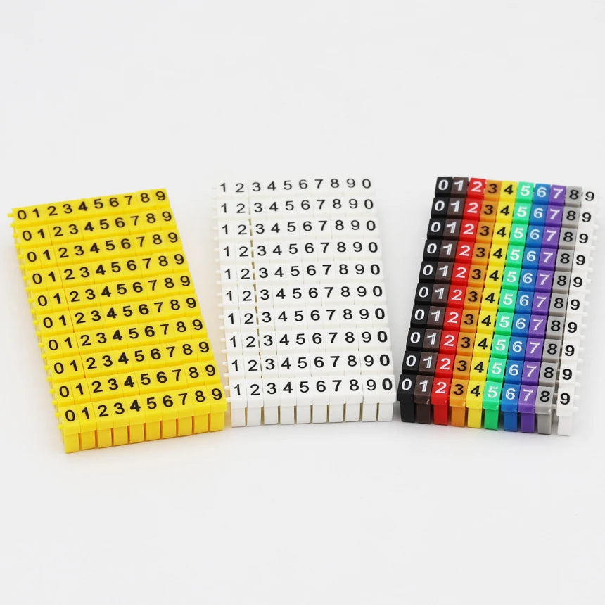 0.3-10mm2 Arabic Numerals 0-9 0123456789 Number Network Cable Wire C Type Clip Marker Tag Label Cord Marking Stuck Cord Sleeve
