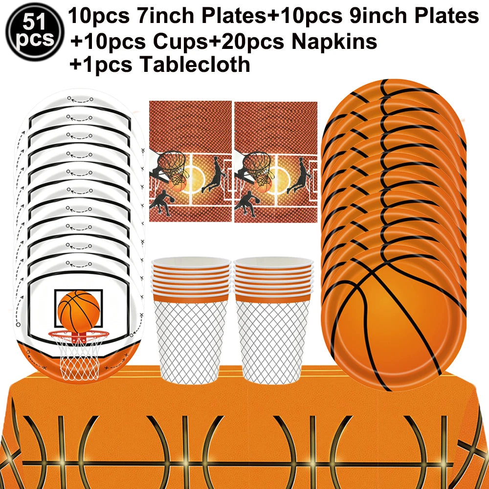 Basketball Tablecloths Basketball Party Decorations Rectangular Plastic Table Cover Boys Basketball Theme Birthday Party Supplie
