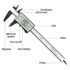 Digital Vernier Caliper Plastic Pachometer Digital Ruler Carpentry Tool Caliber Measuring Tool Digital Caliper Depth Gauge