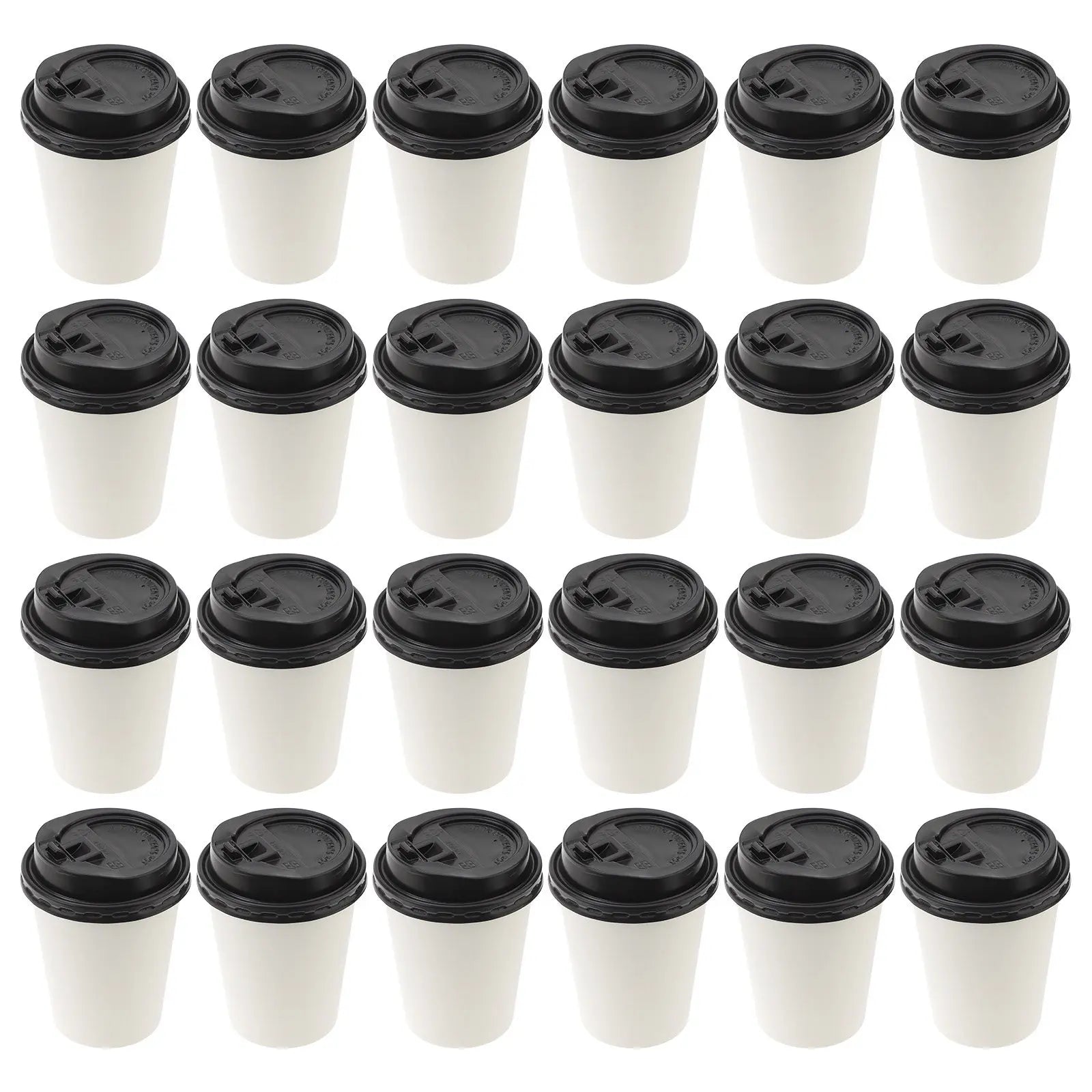 50Pcs Paper Coffee Cups Disposable Takeaway Cups Lid Included 8Oz 280Ml Hot Cold Beverage Insulation Leakproof