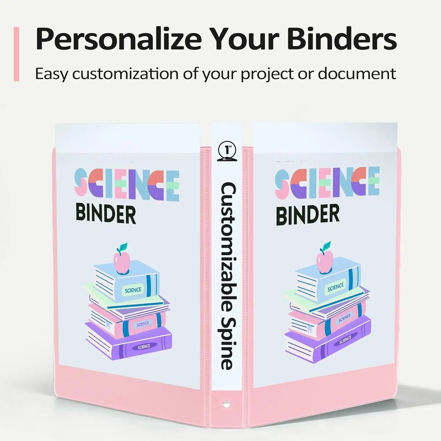 1-inch 3 Ring Binder with 2 Interior Pockets, for A4 Letter Size 8.5'' x 11''Paper,Versatile Binders for Office, Home and School