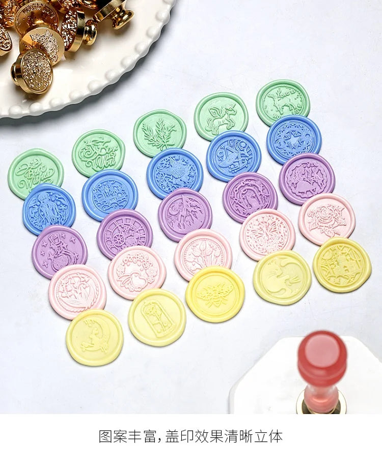 Star Sky Lotus Rose Pattern Wax Seal Stamp Retro Sealing Wax Stamp Replace Head Flowers Leaf Decorate Gift