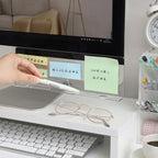 1Message Storage Board Under Computer Monitor，Office Desk Side Storage Rack Message Board Can Hold Phone Charging Memo Stickers