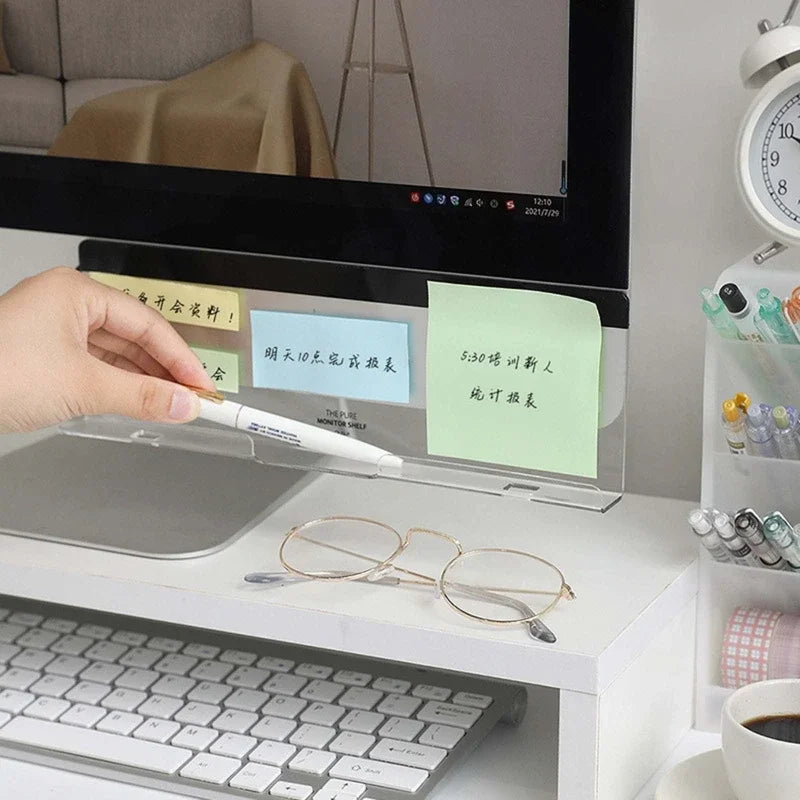 1Message Storage Board Under Computer Monitor，Office Desk Side Storage Rack Message Board Can Hold Phone Charging Memo Stickers