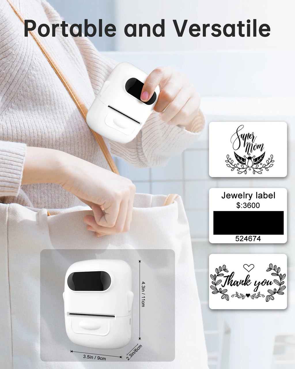 Marklife P50 Thermal Label Printer Mini Bluetooth Self-Adhesive Sticker Printer for School Office Kitchen To Tag Price Machine