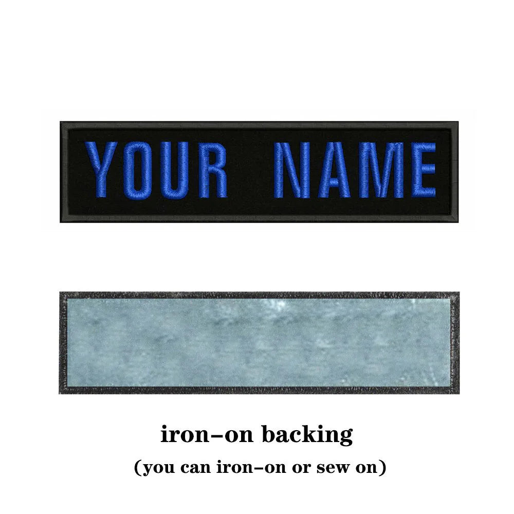 10x2.5cm Embroidery Custom Name Patch Stripes Badge Iron On Or Sew On Or  Patches Clothes