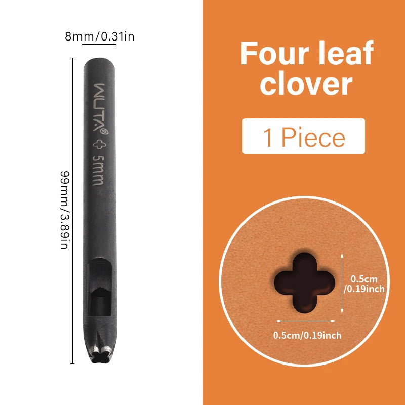 WUTA 5mm Flower Leather Belt Hole Puncher Leather Hollow Punching Tool DIY Craft for Leather Watch Band,Fabric,Plastic,Paper 1pc