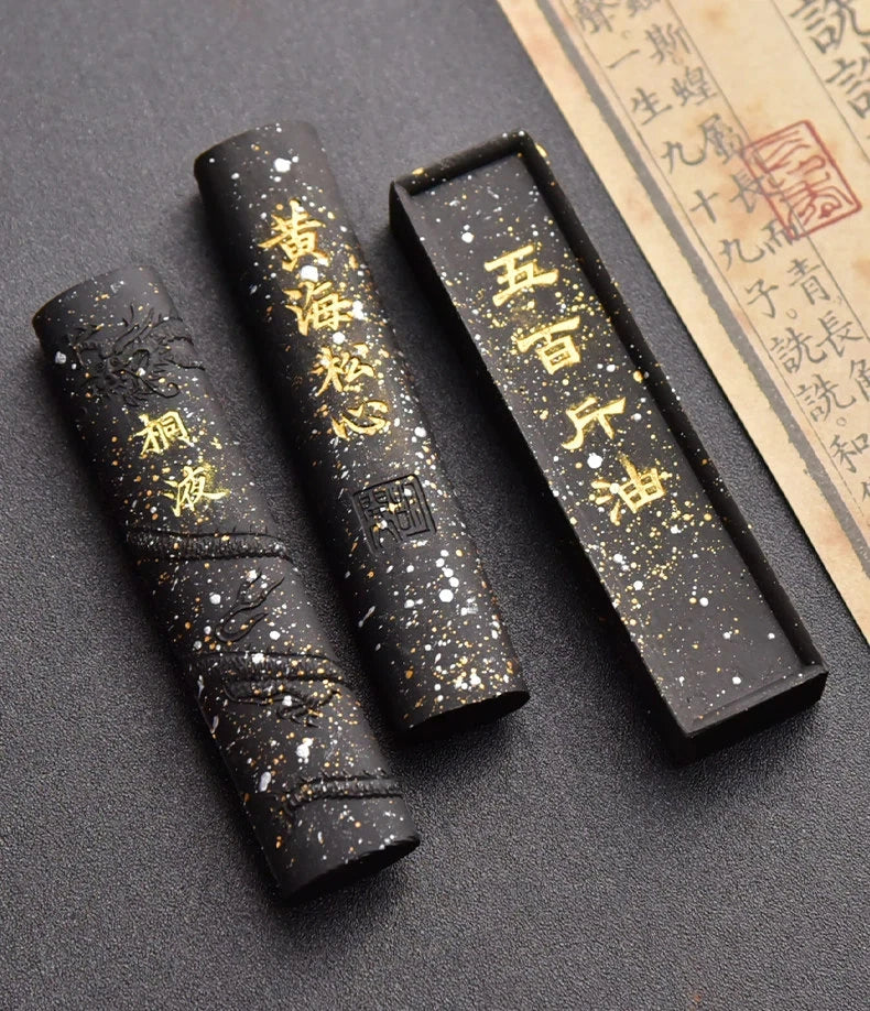 Ancient Method Soot Ink Stick High Quality Sumi Handmade Chinese Traditional Painting Calligraphy Ink Stone Supply for Artists