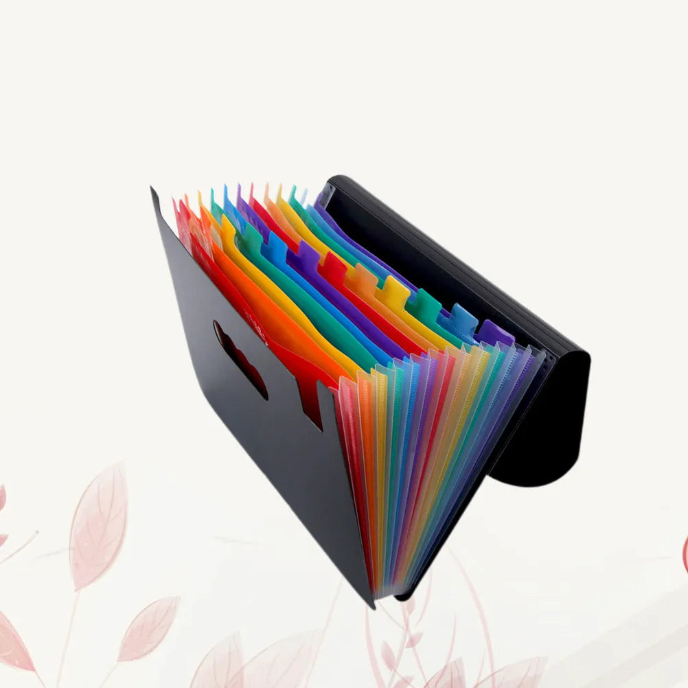 Rainbow File Folder A4 Size Portable Multilayer Accordion Organizer Document Holder for Students Office School Use