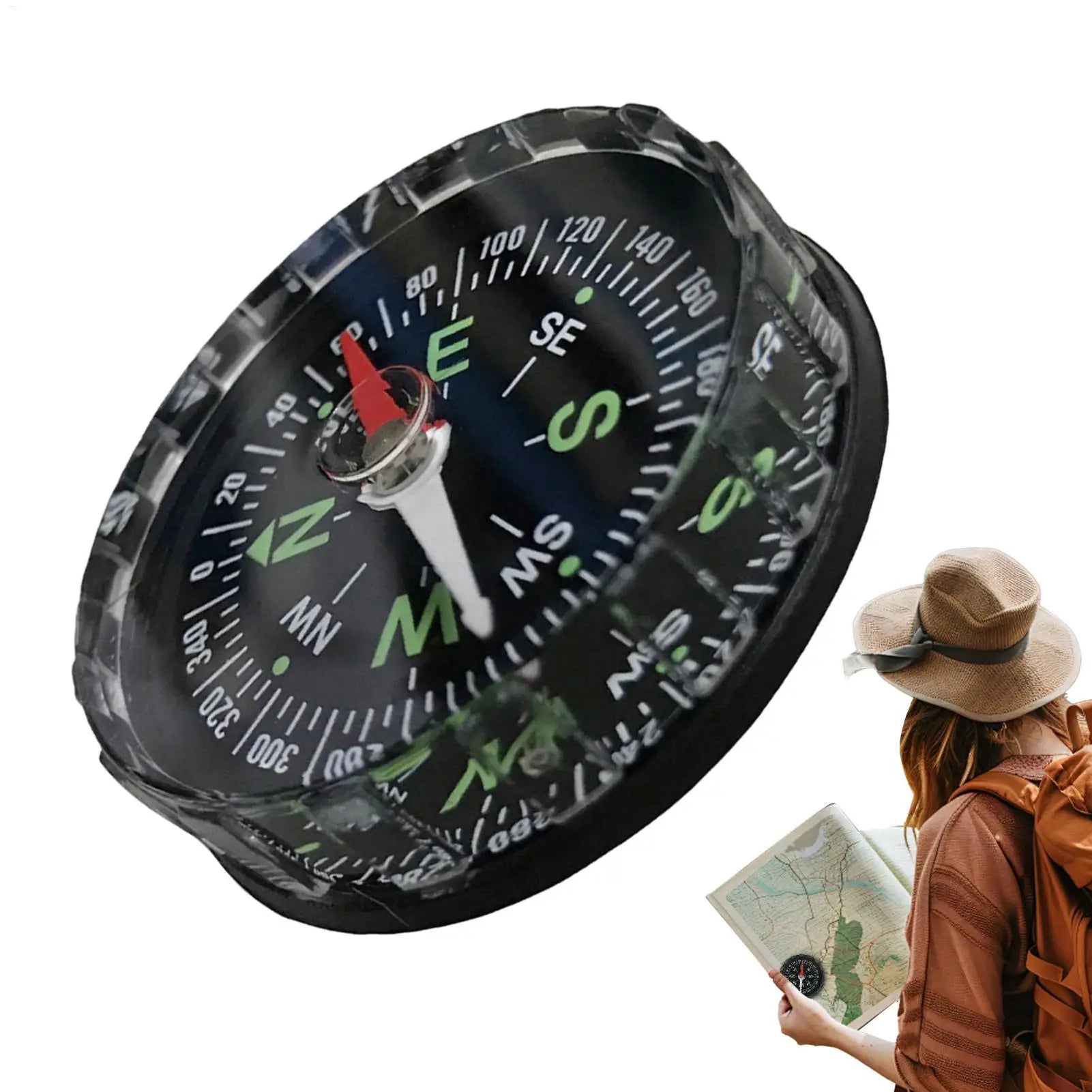 New Waterproof Hiking Compass, Multifunctional Sighting Navigation For Survival Traveling, Mountaineering Boating Outdoor Sports