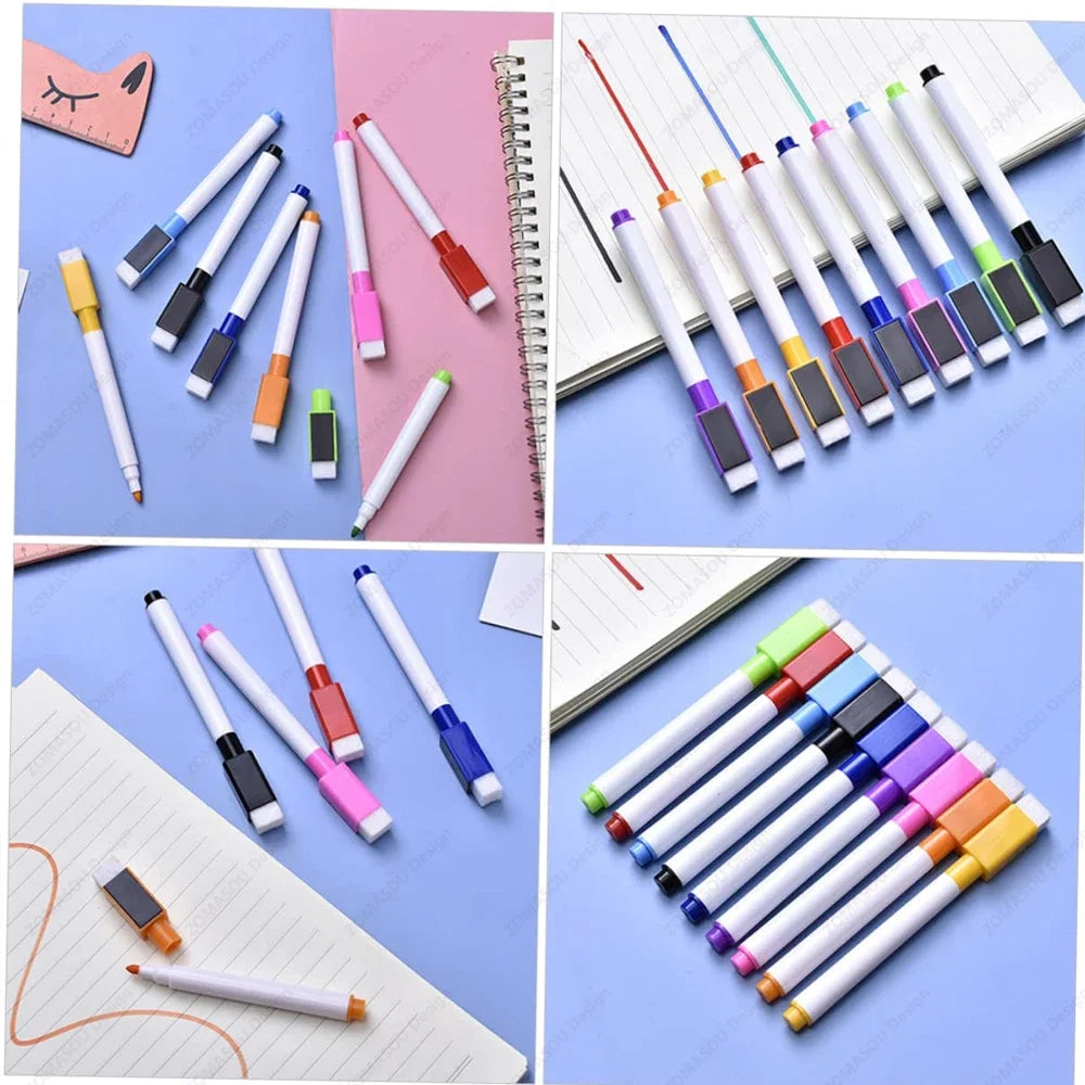 1-48Pcs Magnetic Erasable Whiteboard Pen Color Options Numbering Stationery Office Teaching Supplies for Blackboard Student Note
