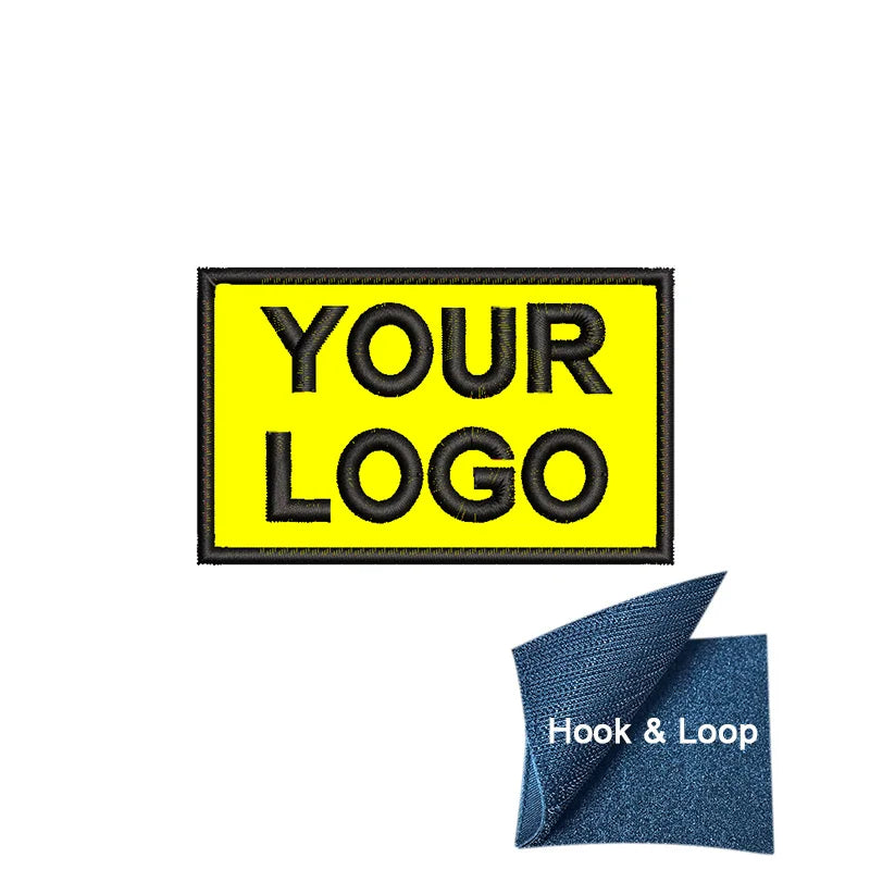 1PC 8x5cm Custom Name Tags Embroidered Patch Personalized Stripes Badge Number  Text Badge Iron On Backing Hook & Loop Backing
