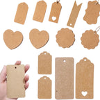 50PCS DIY Kraft Paper Tags Label Paper Price Tag Name Vintage Wedding Hanging Tag  Wrap Gift Wrapping Blank Label Crafts