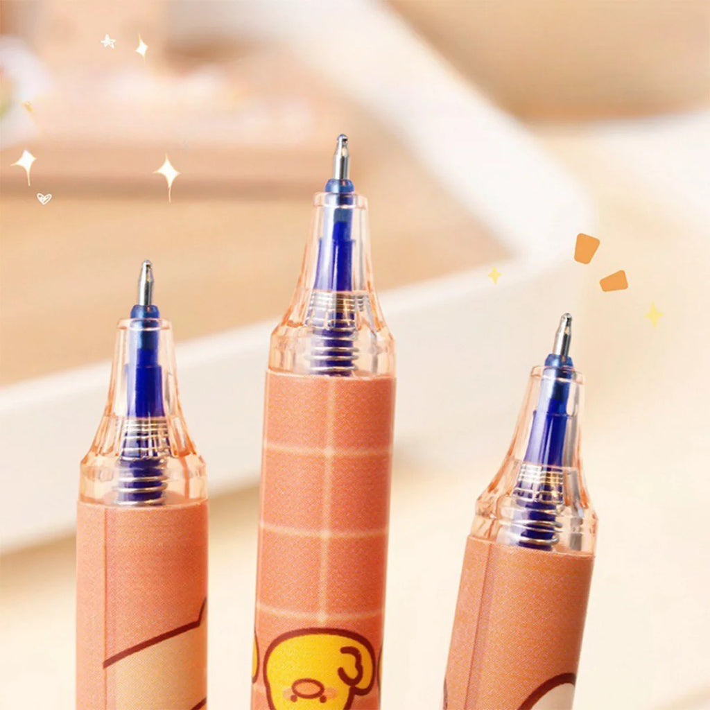 Capybara Erasable Pens 6pcs Refillable Ink Gel Pen Smudge-Free Cute Animal School Supplies for Students Office Stationery Gifts