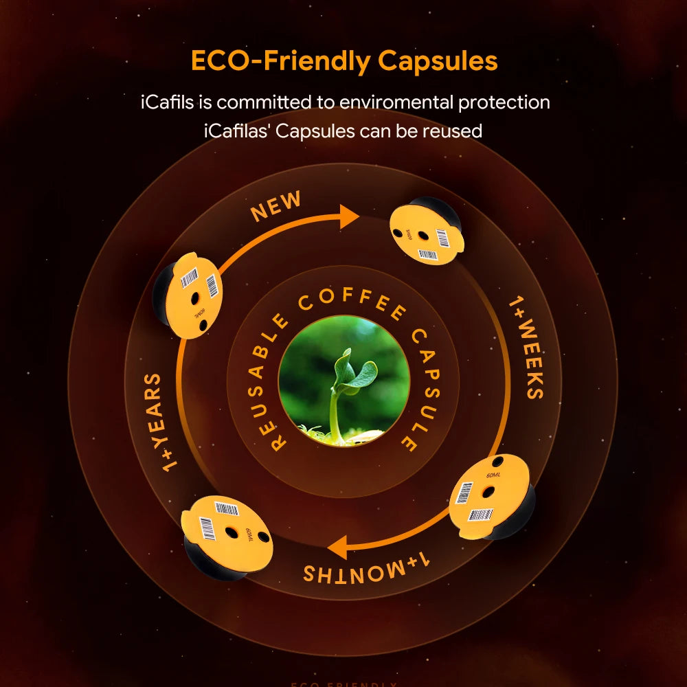 icafilas Refillable Coffee 60/180/200/220ML Capsule for Bosch Tassimo Machine Reusable Coffee Filter Pod Espresso Adapter Maker