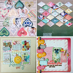 24 /12 Sheets Scrapbook Paper 15x15cm (6x6"),  Journaling Supplies Cardstock Backgrounds Album Card for DIY Art Craft Decorative