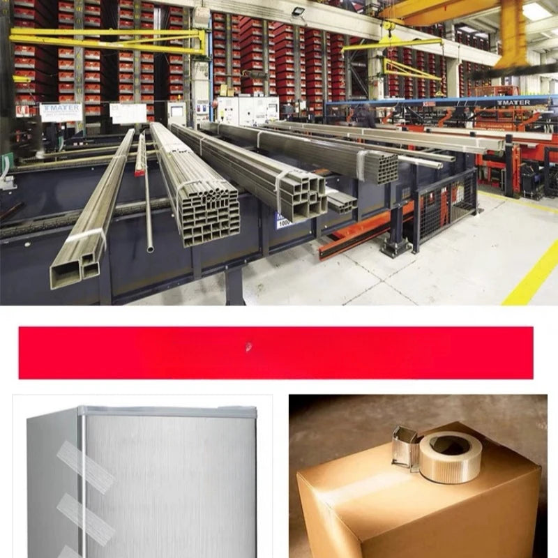 25m Striped Fiber Tape Transparent Single Side Adhesive Fiberglass Tape Insulation Wrap for Lithium Battery Pack Packaging Fixed
