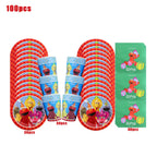 Cartoon SEsame-Streets Birthday Party Set Supplies Kids Disposable Tableware Balloon Cake Topper Banner Plates Decoration