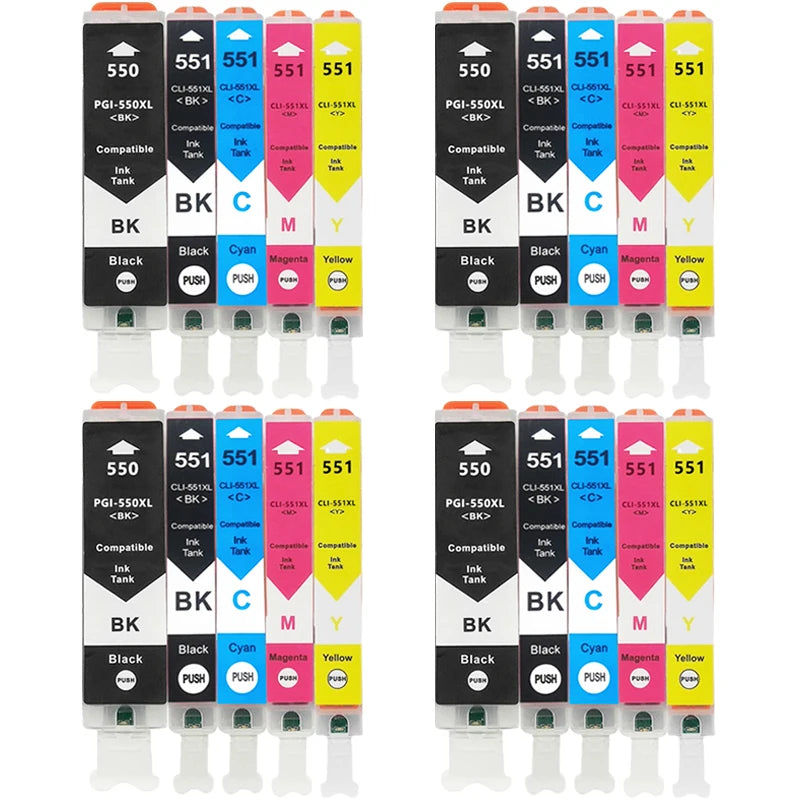 PGI550 CLI551 Compatible Ink Cartridges PGI-550 CLI 551 PGI-550 CLI-551 For Canon MG6350 MG7150 IP8750 Ip7250 Printers