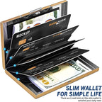 Anti-Scan RFID Blocking Card Holder - Aluminum Metal Wallet for 6 ID/Bank Cards Business Credit Card Case with Secure Protection