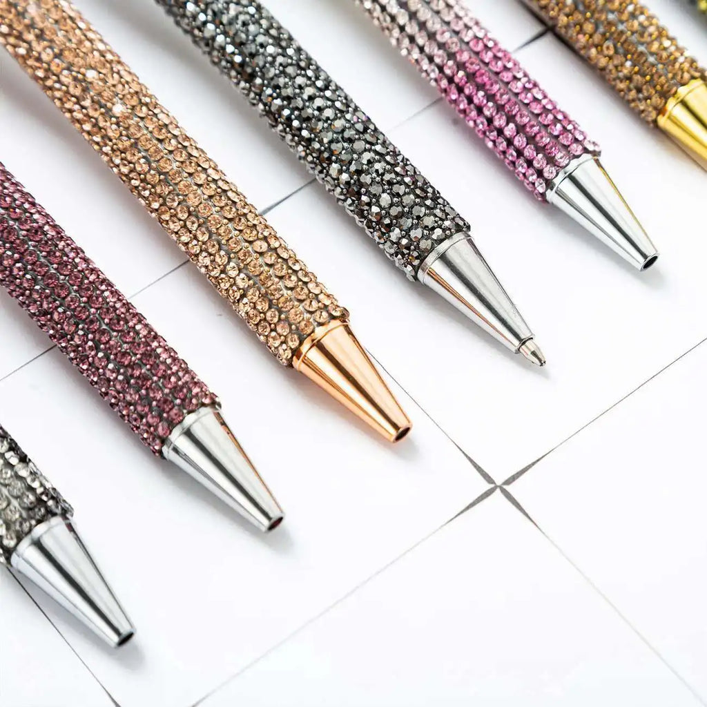 1 Piece Lytwtw's Ballpoint Pen Luxury Rhinestone Cute Wedding Rose Gold Metal Stationery School Office Supply High Quality Pens