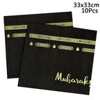 10Pcs Umrah Eid Mubarak Ramadan Party Disposable Tableware Kaaba Paper Plates Cups Napkin Muslim Islamic Eid Al-Fitr Decoration