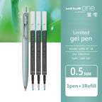 1+3 Refill Japan UNI Gel Pen Small Thick Core 0.38mm Smooth Quick Dry UMN-SF-38 Upgrade UniBall One Black School Supplies