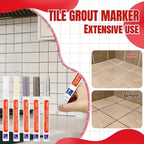 1Pcs Waterproof Ceramic Tile Grout Marker Pen, White Tile Repair Pen with Anti-Mold Filler, Bathroom Floor Tile Gap Cleaning Pen