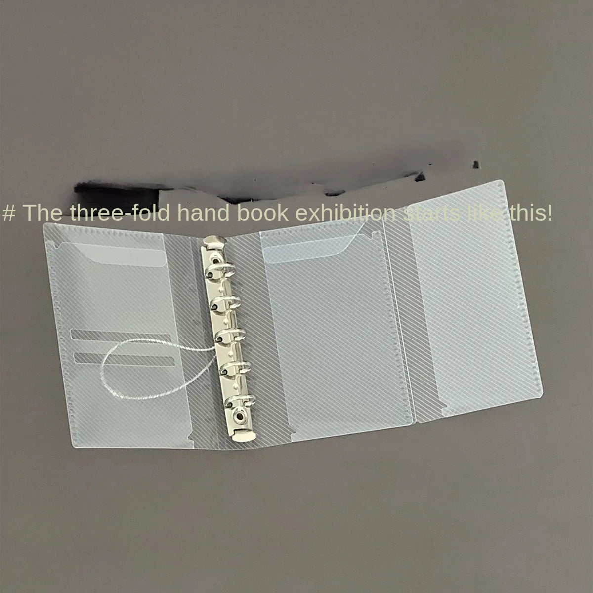 M5 A7 A6 Diagonal PP Three Fold PP Loose Leaf notebook Cover Mini Portable Sticker Small Card Photo Storage Ledger
