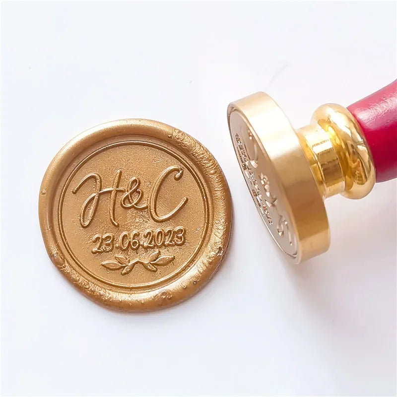 Personalized Wedding Wax Seal Stamp with 2 Initials, Custom Wedding Sealing Wax Stamp Invitation Seal Stamp. Initials Wax Seal