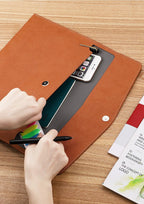 Faux Leather Document Bag, Business Information Bag, A4 Folder, School and Office Supplies, Storage Bag