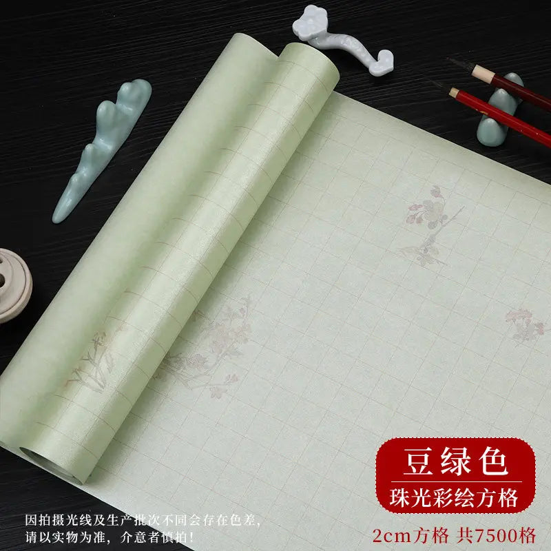 Sumi Art Wax Dye Pearlescent Ink Colorful Half Ripe Rice Paper Xuan Paper Scroll Multicolor Brush Calligraphy Creation Work Roll