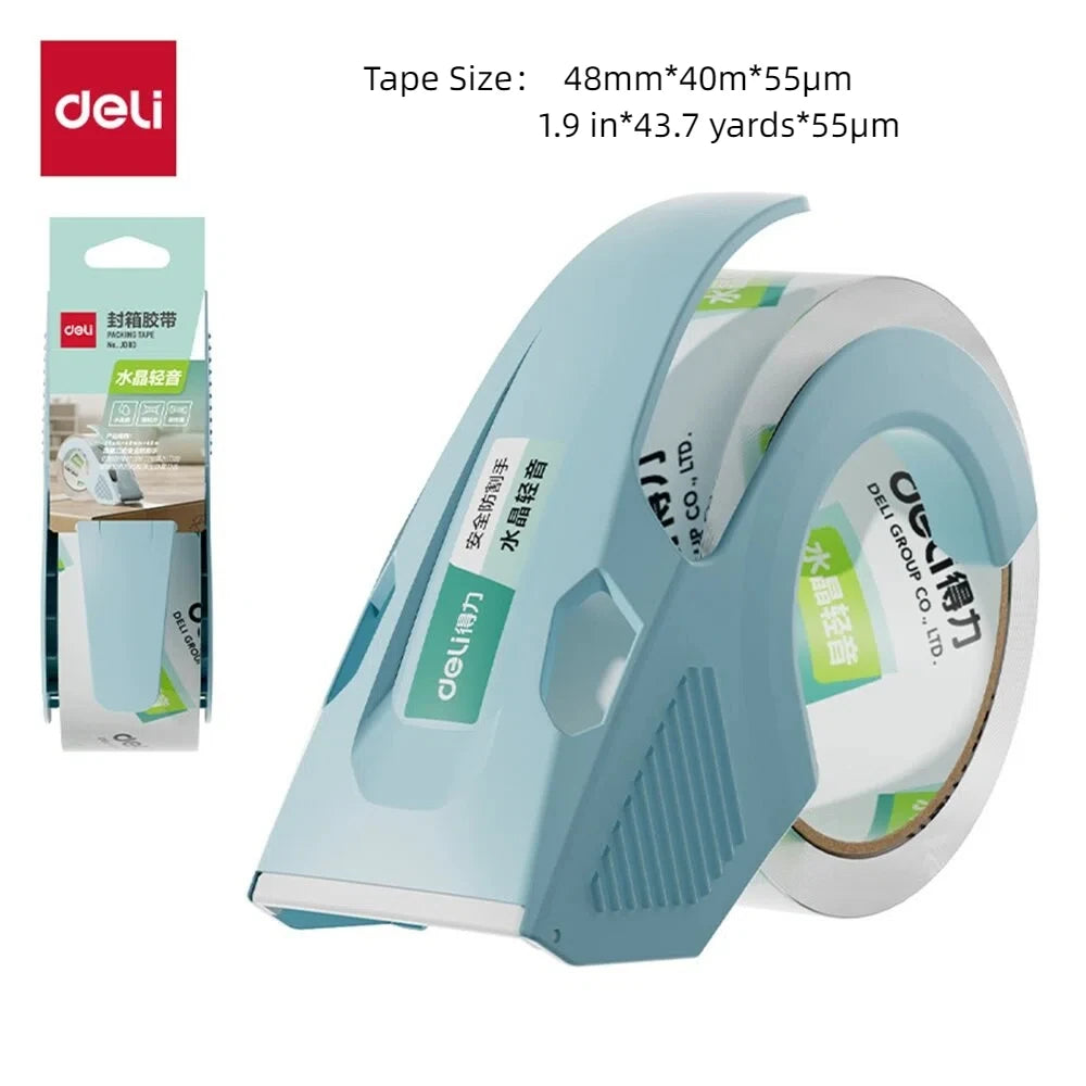 1 Set1.9 inches/4.8cm Tape Dispenser & Tape,  For packaging, shipping, and mailing, Quiet And Smooth,  No Splitting Or Tearing.