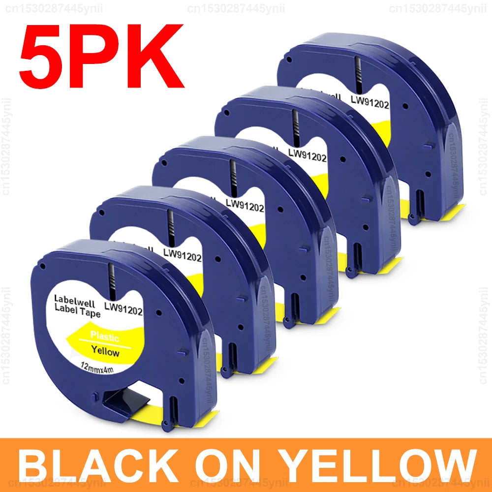 Dymo Label Printer LT100H LT-100H Inkless Label Maker Handheld Label Machine with Dymo 12mm LT Tape or 5PK 91201 91200 Label
