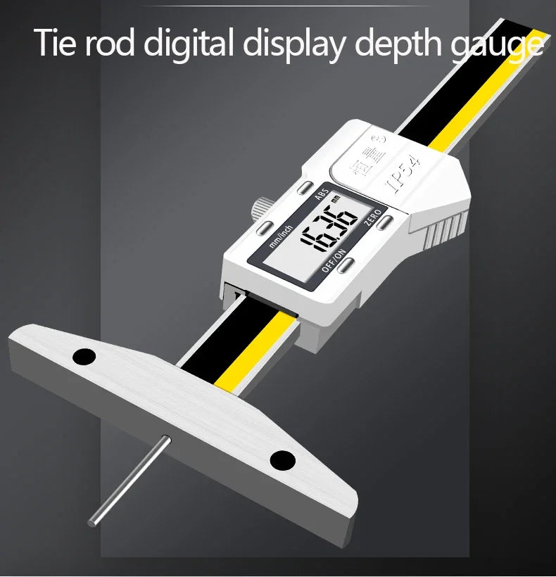 Thin Rod With Table Digital Display Depth Ruler 0-50 0-100 0.01mm Small Hole Needle Probe Depth Ruler Stainless Steel Caliper