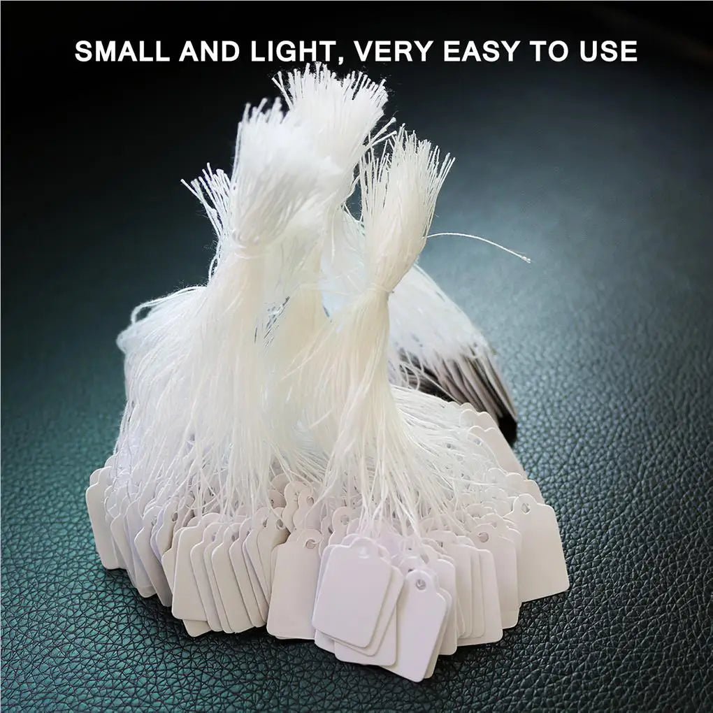 500Pcs/lot Jewelry Price Label with Cotton String Commodity Price Tag Shop Price Card DIY Gold Silver Blank Price Display Card