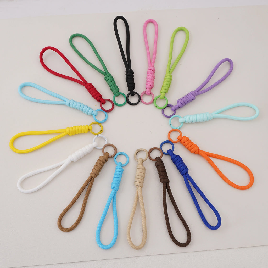 1PC Creative Braided Lanyard Keychain for Phone Case Anti Lost Knot Rope Strap Car Key Chains DIY Accessories Fashion Keyring