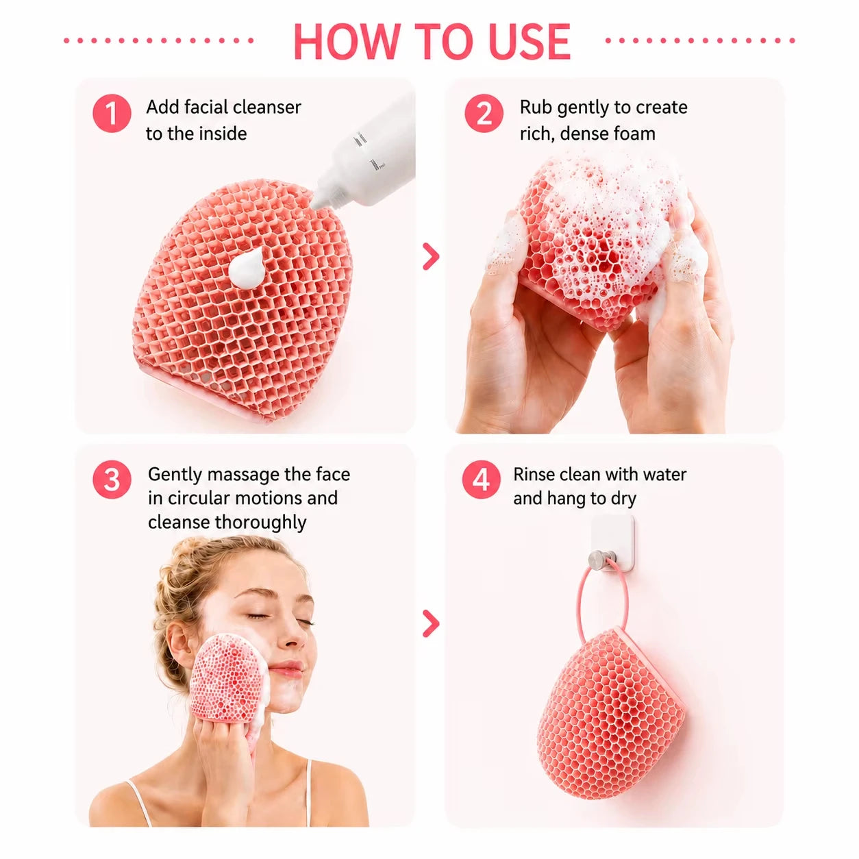 Exfoliating Bath Glove Honeycomb Body Scrubber Deep Cleansing Shower Mitt Soft Massage Sponge for Dead Skin Removal