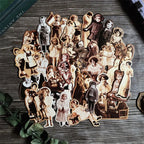37Pcs Vintage Europen American Photo Craft Paper Dolls Junk Journal Ephemera DIY Cardstock Scrapbooking Material Thick Card