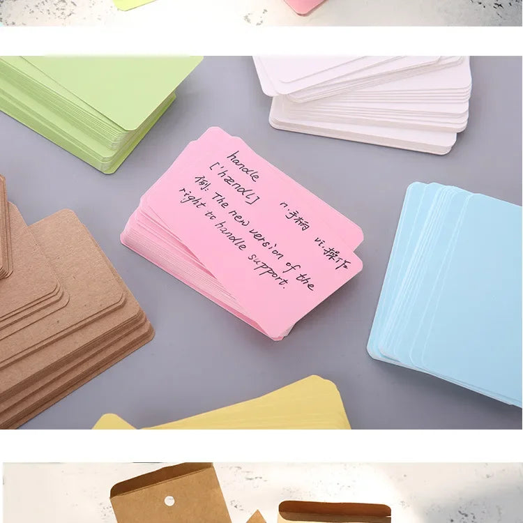 100/page Kraft Paper Cards Blank Business Card Message "Thank You" Cards Wedding Party Label Bookmark Learning Card &Invitations