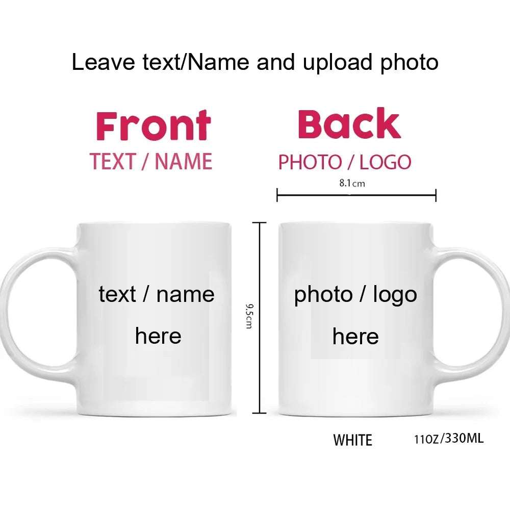 Personalized Photo Mug, Customize Family, Kids, Lovers, Logo, Text, Dog, Cat, Photos Mugs, Tea Milk Cup, Mother's Day Gift