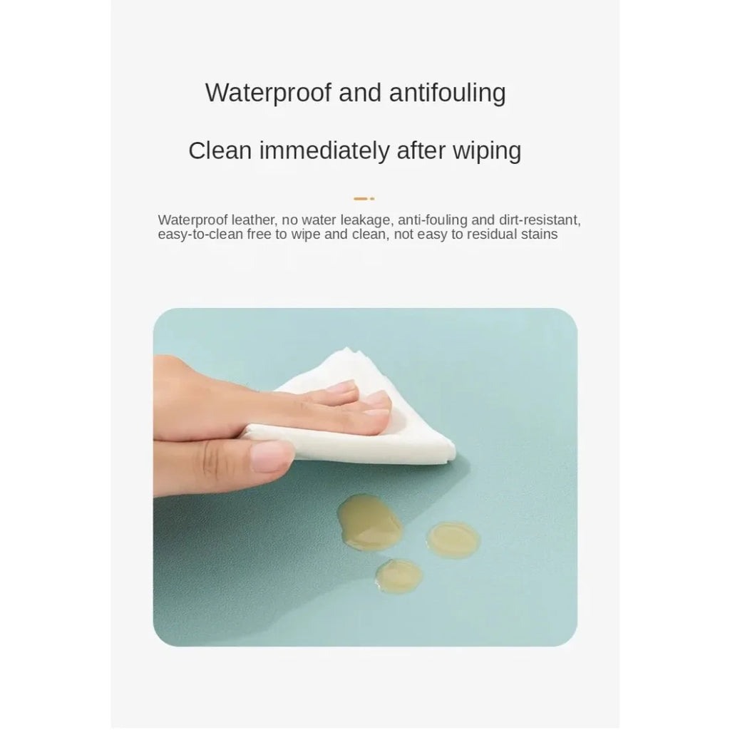 Small Mouse Pad Non-Slip Waterproof Desk Mat, Portable PU Leather Computer Pad for Office Gaming Laptop, Anti-Scratch Mousepad