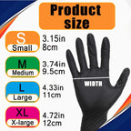 10-200pc Nitrile Gloves Black Rubber Gloves Latex Disposable Gloves Work Housework Car Industry Gardening Pet Care Cooking Tools